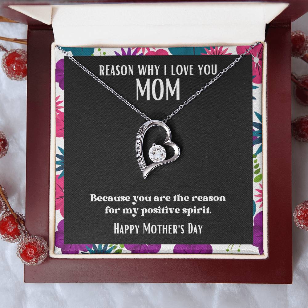 Heart and Stone Pendant Reasons I Love My Mother #15 | Positive messages with Made to Order Jewelry | Positive spirit