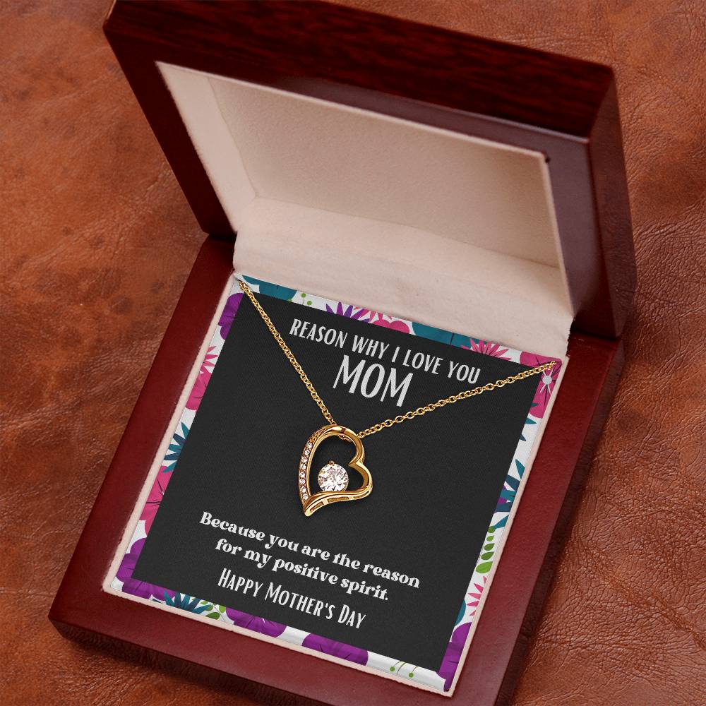 Heart and Stone Pendant Reasons I Love My Mother #15 | Positive messages with Made to Order Jewelry | Positive spirit