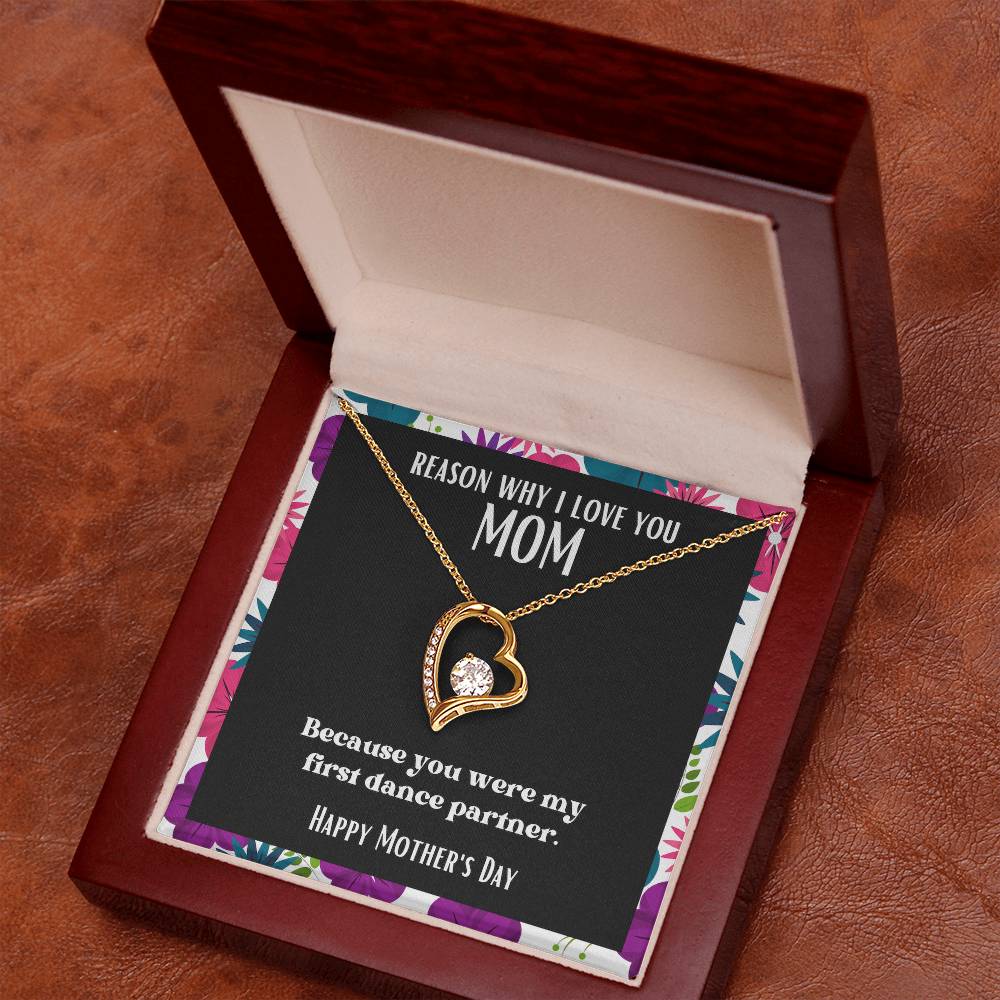 Heart and Stone Pendant Reasons I Love My Mother #11 | Positive messages with Made to Order Jewelry | First dance partner