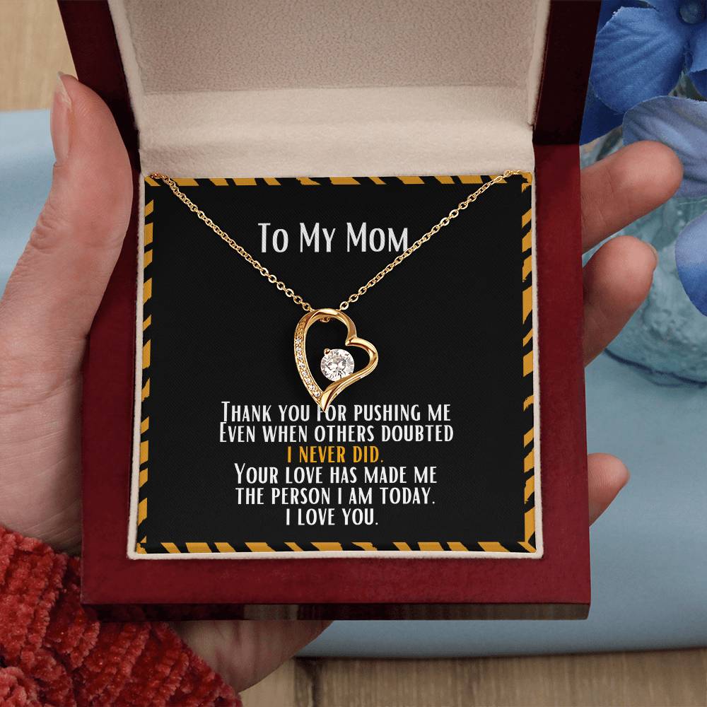 Heart and Stone Pendant For the "Tiger" Mom | Forever Love Necklace | Gratitude Message | Gifts For Mom