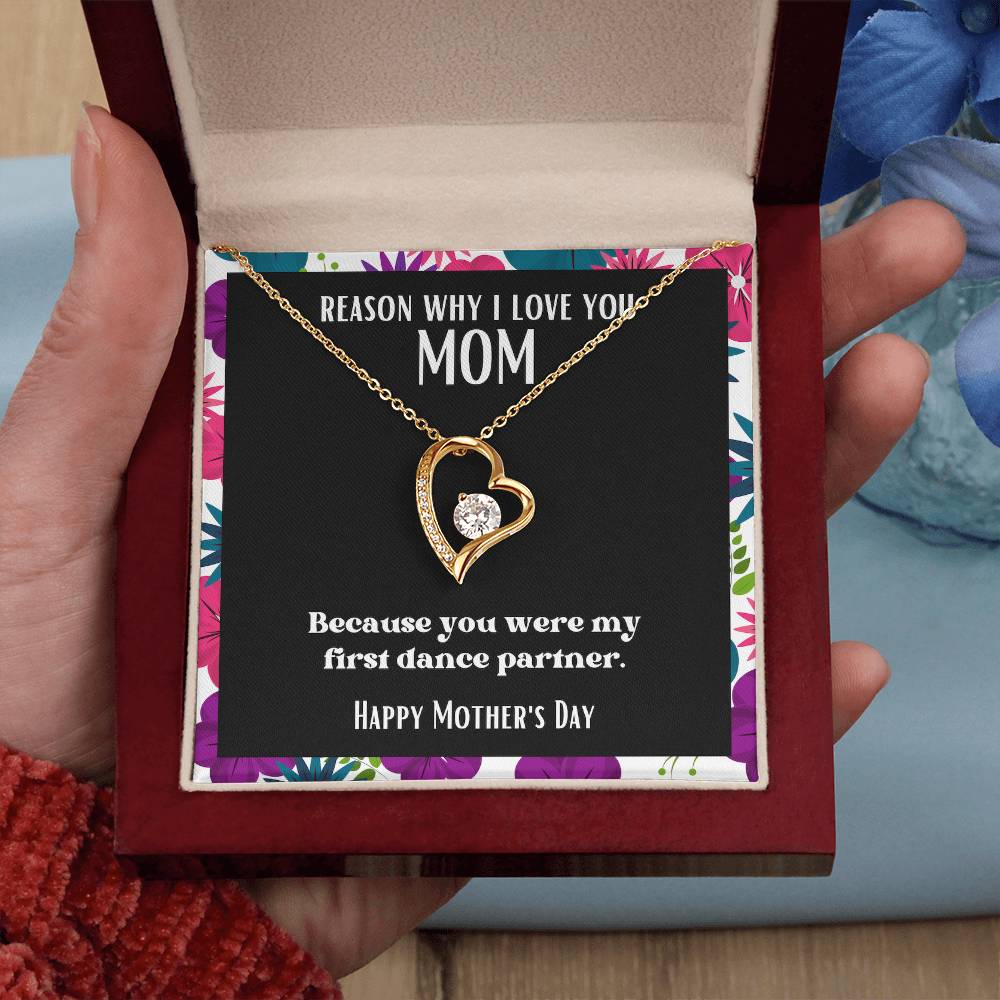 Heart and Stone Pendant Reasons I Love My Mother #11 | Positive messages with Made to Order Jewelry | First dance partner