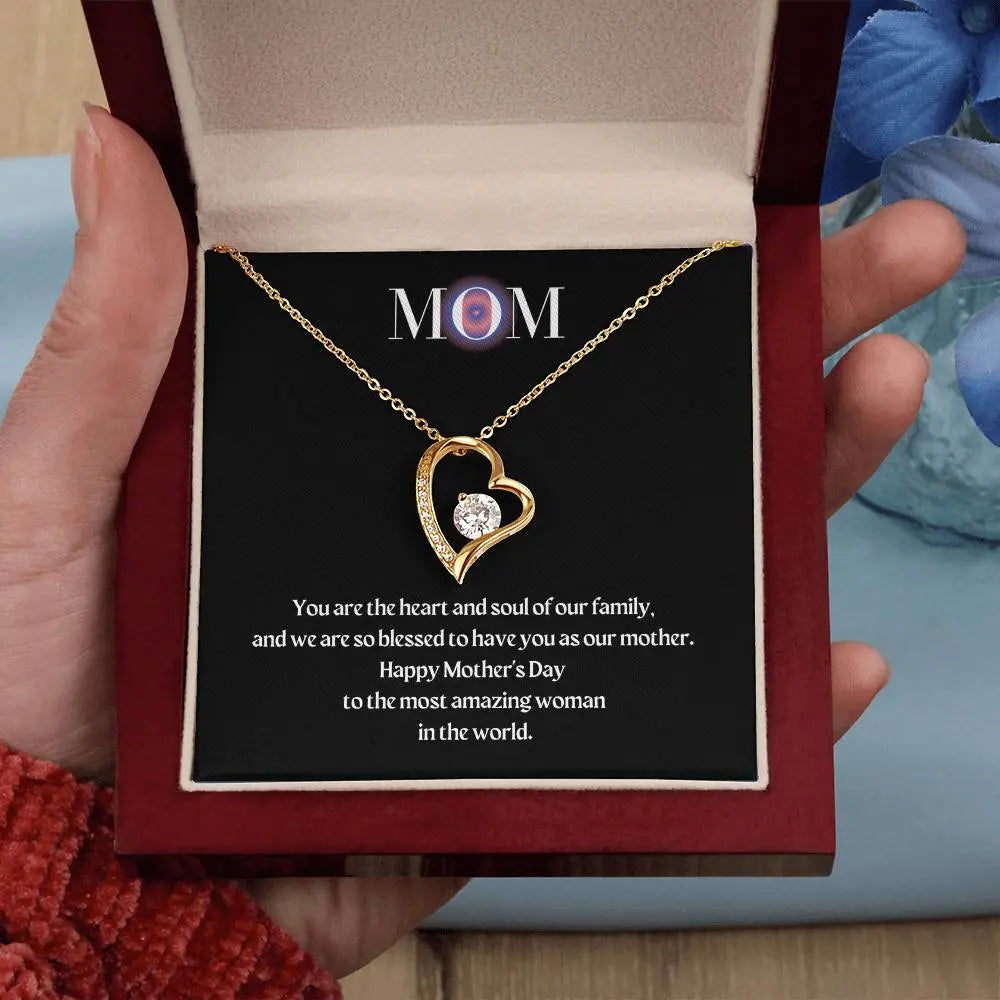 Heart and Stone Pendant for Mom | Heart and Soul of Family Message | Beautiful Jewelry, Awesome Message | Mother's Day ShineOn Fulfillment