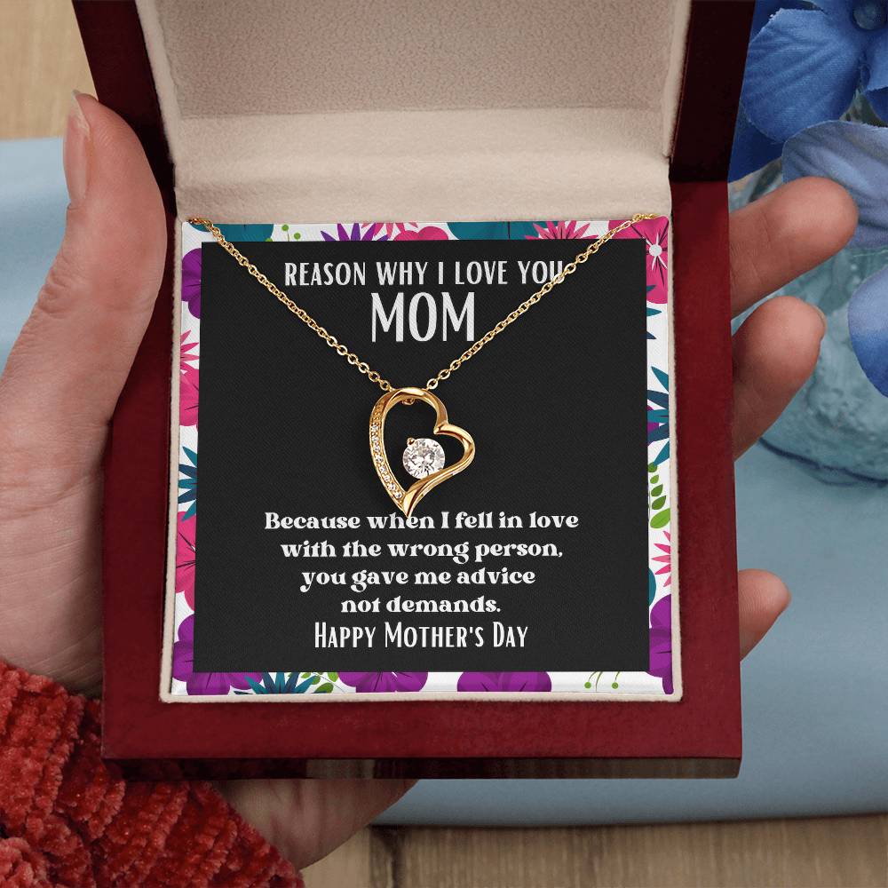 Heart and Stone Pendant Reasons I Love My Mother #13 | Positive messages with Made to Order Jewelry | Advice not demands
