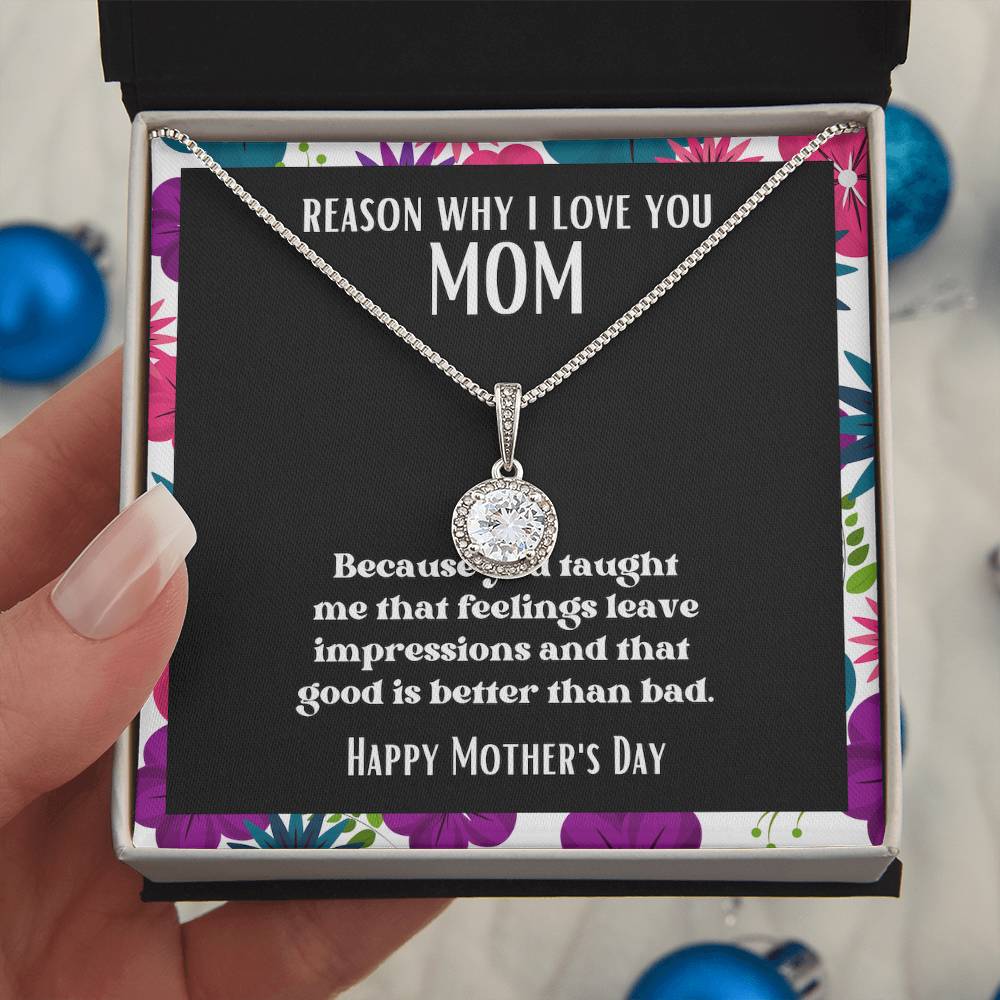 Spotlight Pendant Reasons I Love My Mother #20 | Positive messages with Made to Order Jewelry | Feelings leave impressions