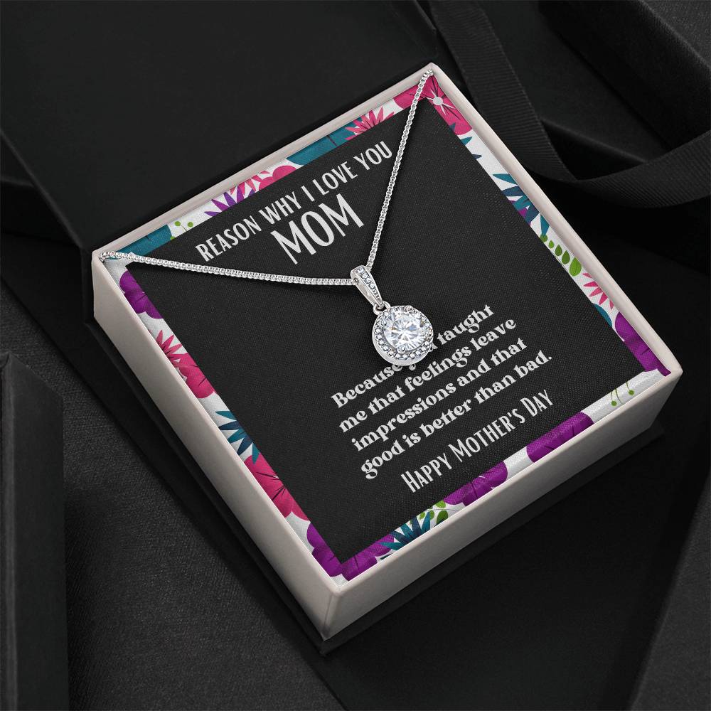 Spotlight Pendant Reasons I Love My Mother #20 | Positive messages with Made to Order Jewelry | Feelings leave impressions