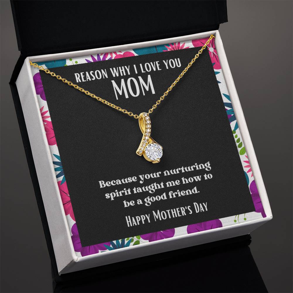 Ribbon Pendant Reasons I Love My Mother #10 | Positive messages with Made to Order Jewelry | Nurturing spirit