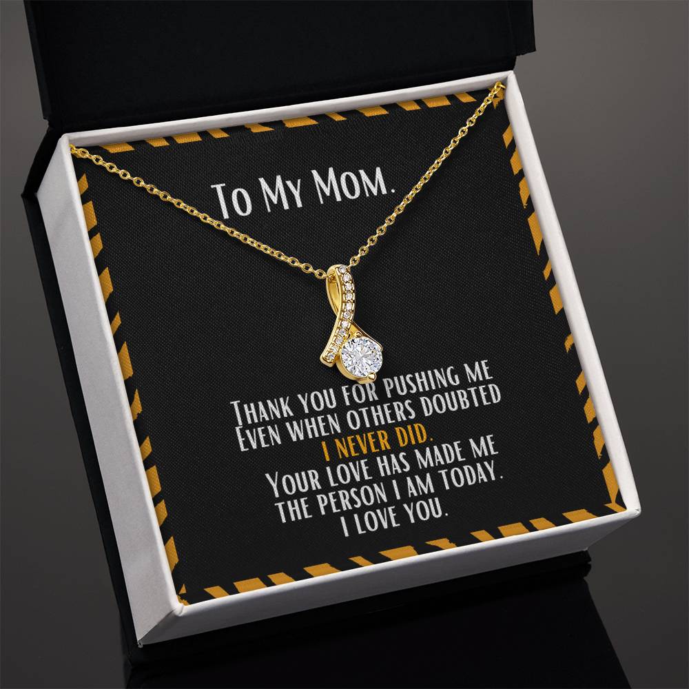 Ribbon pendant for the "Tiger Mom" | Gifts for Mom | Thank you for pushing me | Beautiful Jewelry, Positive messages