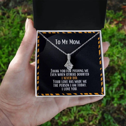 Ribbon pendant for the "Tiger Mom" | Gifts for Mom | Thank you for pushing me | Beautiful Jewelry, Positive messages ShineOn Fulfillment