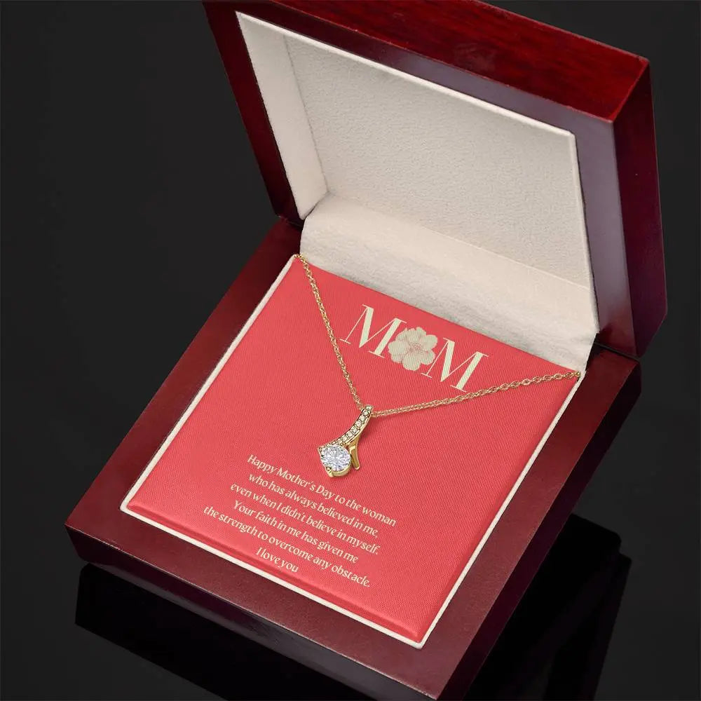 Ribbon Pendant and Necklace For the Woman Who Always Believed In Me | Gifts for Mom | Beautiful Jewelry, Great Messages ShineOn Fulfillment