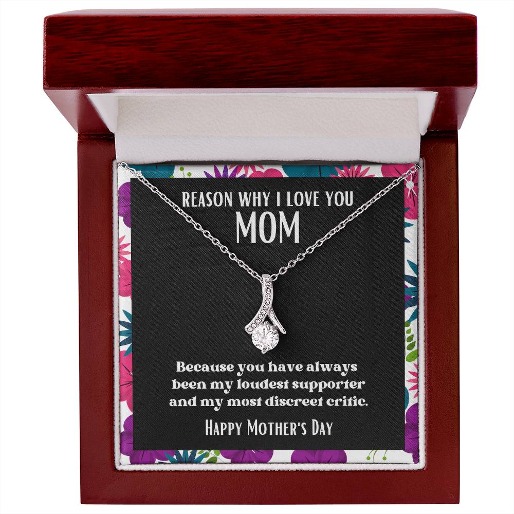 Ribbon Pendant Reasons I Love My Mother #6 | Positive messages with Made to Order Jewelry | Loudest supporter