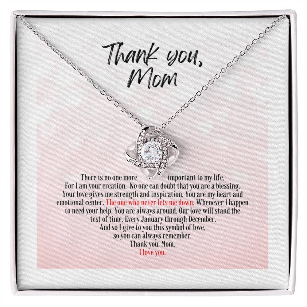 Thank you heart with Love Knot pendant | Gifts for Mom | Incredible Jewelry, Beautiful messages