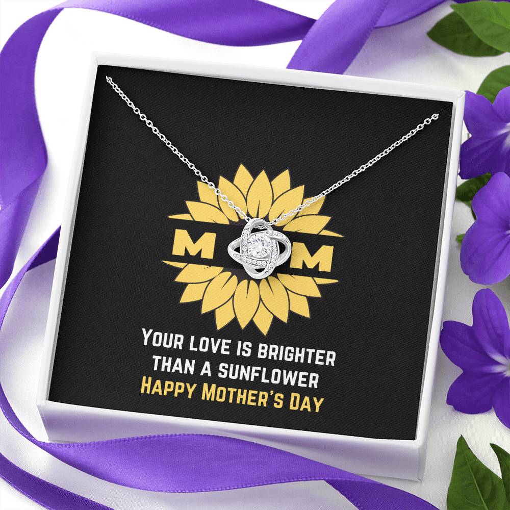 Brighter than a Sunflower Necklace for Mom | Jewelry with positive messages | Happy Mother's Day