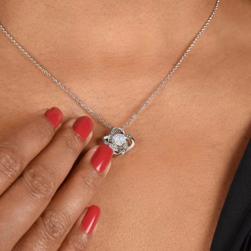 Love Knot Pendant Reasons I Love My Mother #3 | Positive messages with Made to Order Jewelry | Put Family First ShineOn Fulfillment