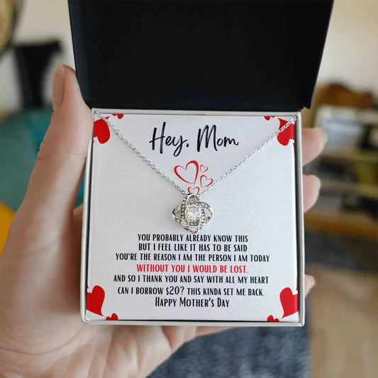 Hey Mom Flower Pendant Necklace with Funny Message card | Great Mother's Day Gift | From your sarcastic child ShineOn Fulfillment