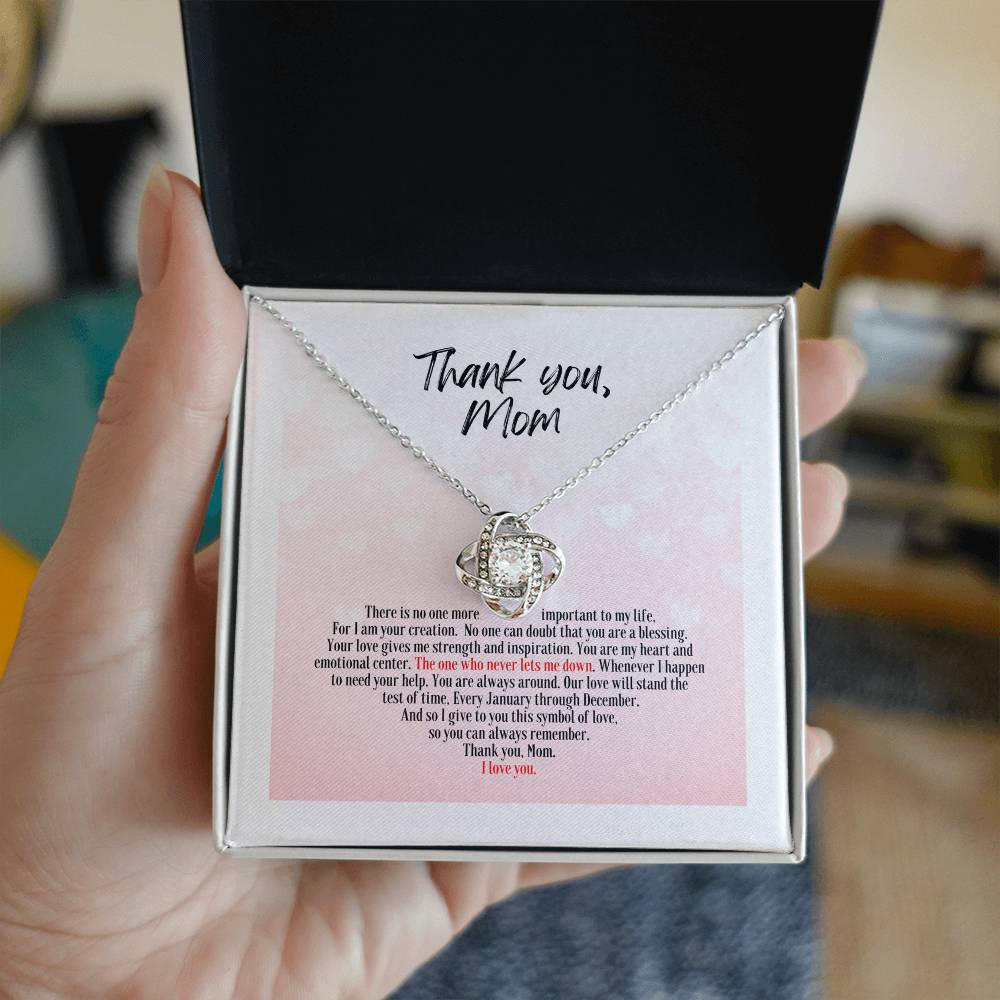 Thank you heart with Love Knot pendant | Gifts for Mom | Incredible Jewelry, Beautiful messages