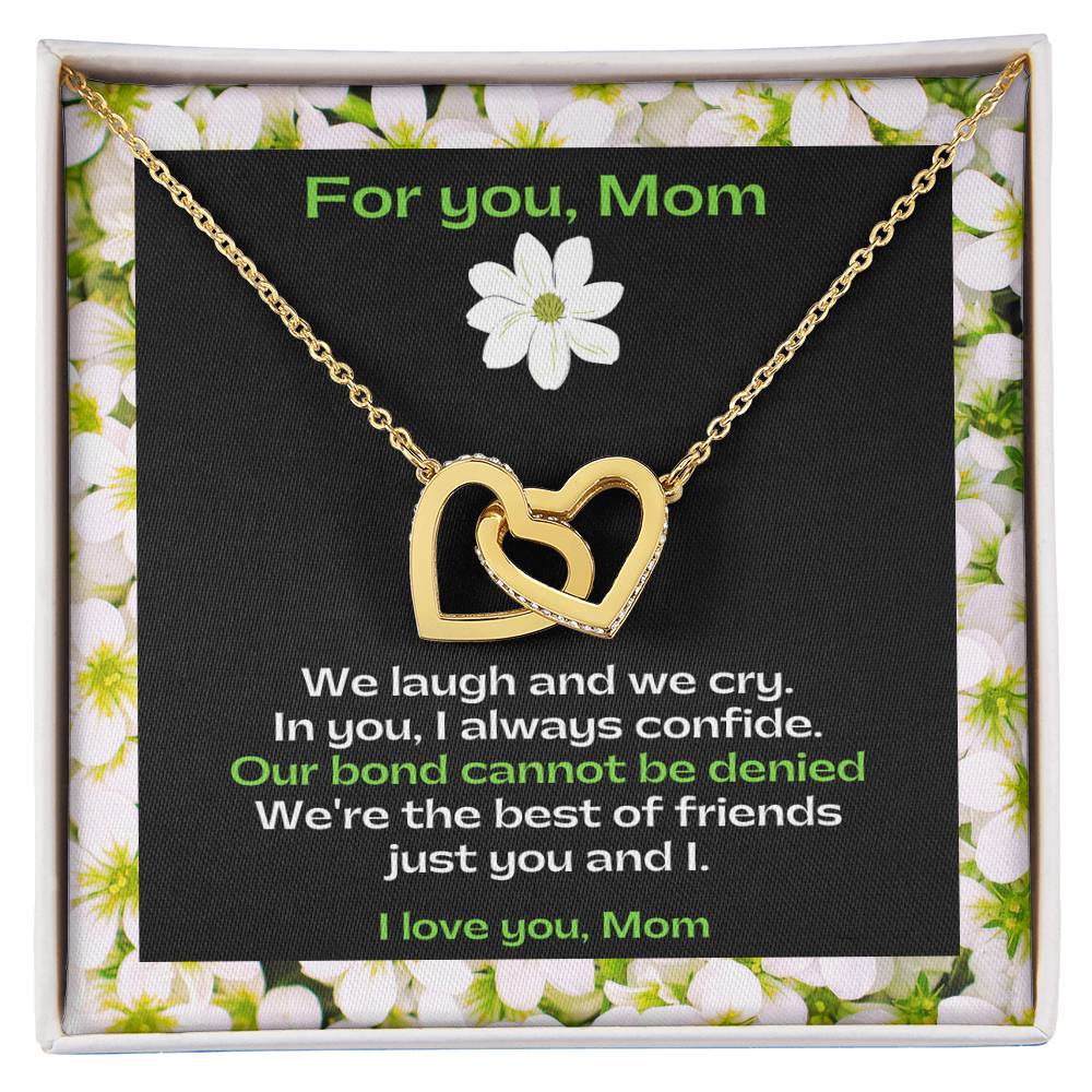 Interlocking Hearts Pendant Necklace for BFF Mom | Best Friend Mom | Gifts for Mom | Great Present for Birthdays, Mother's Day or Just Because