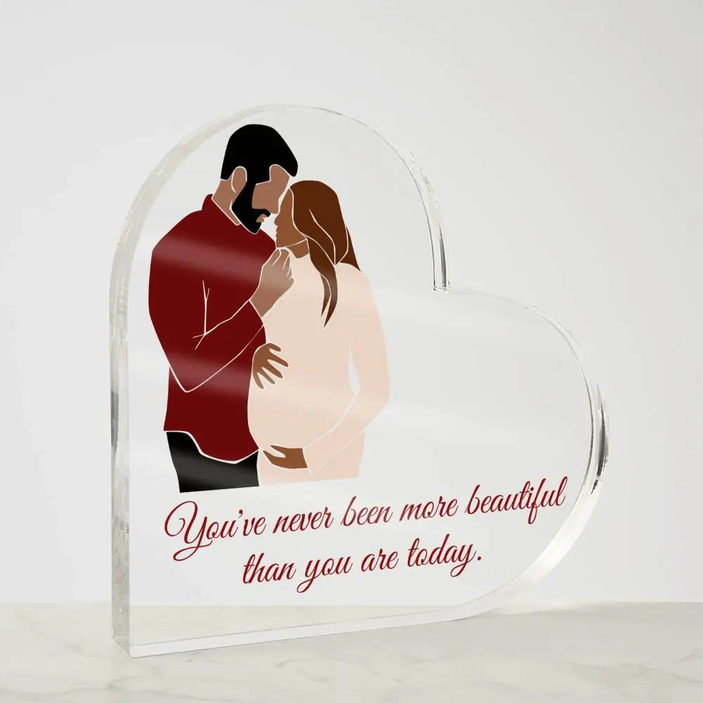 Never More Beautiful Heart-shaped Acrylic for Mom-To-Be | Perfect gift for the mom-to-be ShineOn Fulfillment