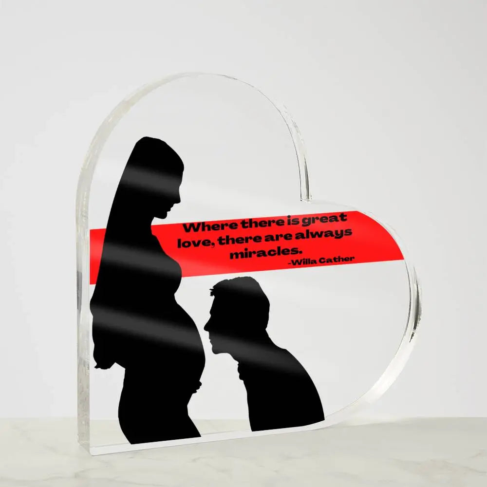 Acrylic Heart with Pregnant woman and Willa Cather quote | Gifts for Mom | Perfect gift for Mother-to-be ShineOn Fulfillment