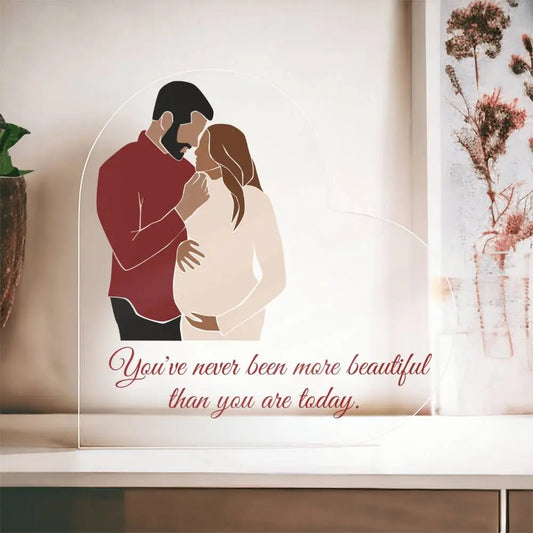 Never More Beautiful Heart-shaped Acrylic for Mom-To-Be | Perfect gift for the mom-to-be ShineOn Fulfillment