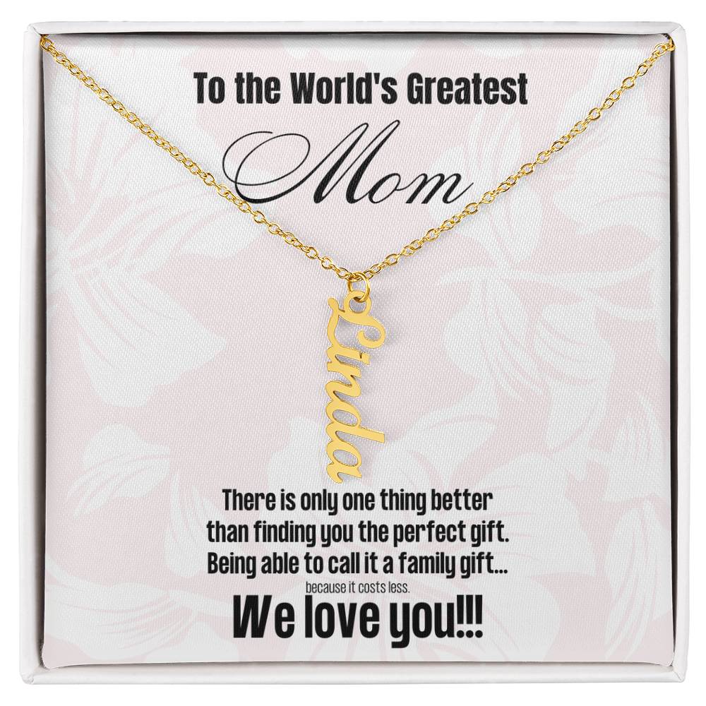 Multi Name Pendant Necklace For Mom | Comes with Funny Mom Message Card | Customize with up to 4 names | Great for birthdays or Mother's Day | Gifts for Moms