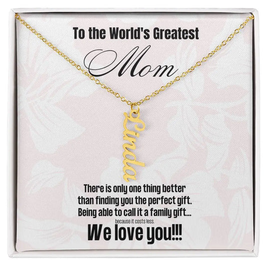 Multi Name Pendant Necklace For Mom | Comes with Funny Mom Message Card | Customize with up to 4 names | Great for birthdays or Mother's Day | Gifts for Moms ShineOn Fulfillment