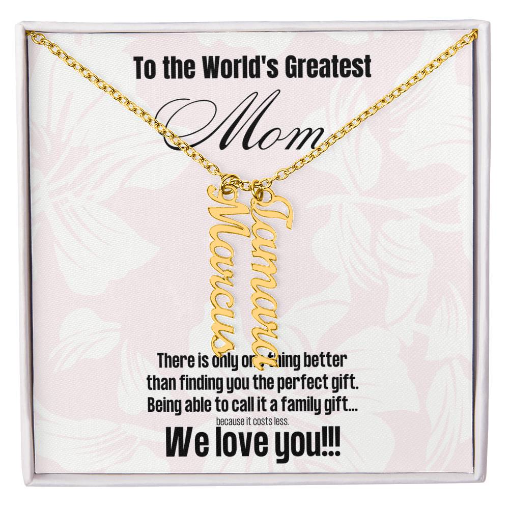 Multi Name Pendant Necklace For Mom | Comes with Funny Mom Message Card | Customize with up to 4 names | Great for birthdays or Mother's Day | Gifts for Moms