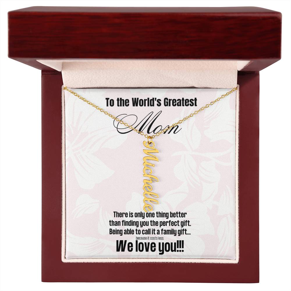 Multi Name Pendant Necklace For Mom | Comes with Funny Mom Message Card | Customize with up to 4 names | Great for birthdays or Mother's Day | Gifts for Moms