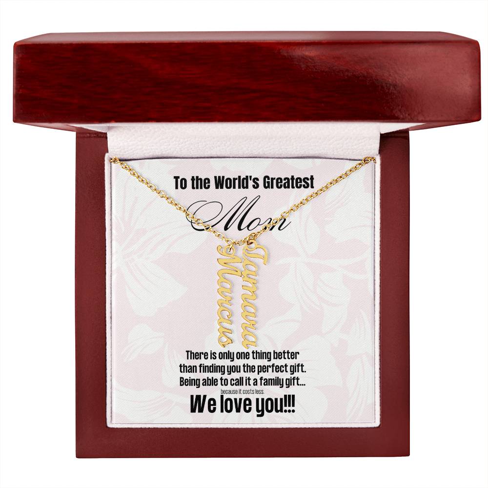 Multi Name Pendant Necklace For Mom | Comes with Funny Mom Message Card | Customize with up to 4 names | Great for birthdays or Mother's Day | Gifts for Moms