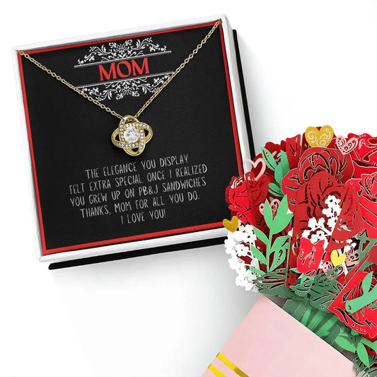 Love Knot Flower Bundle For Mom | Sweetest Devotion Bouquet | Love Knot Necklace | Gifts For Mom | Mother's Day, Birthday ShineOn Fulfillment