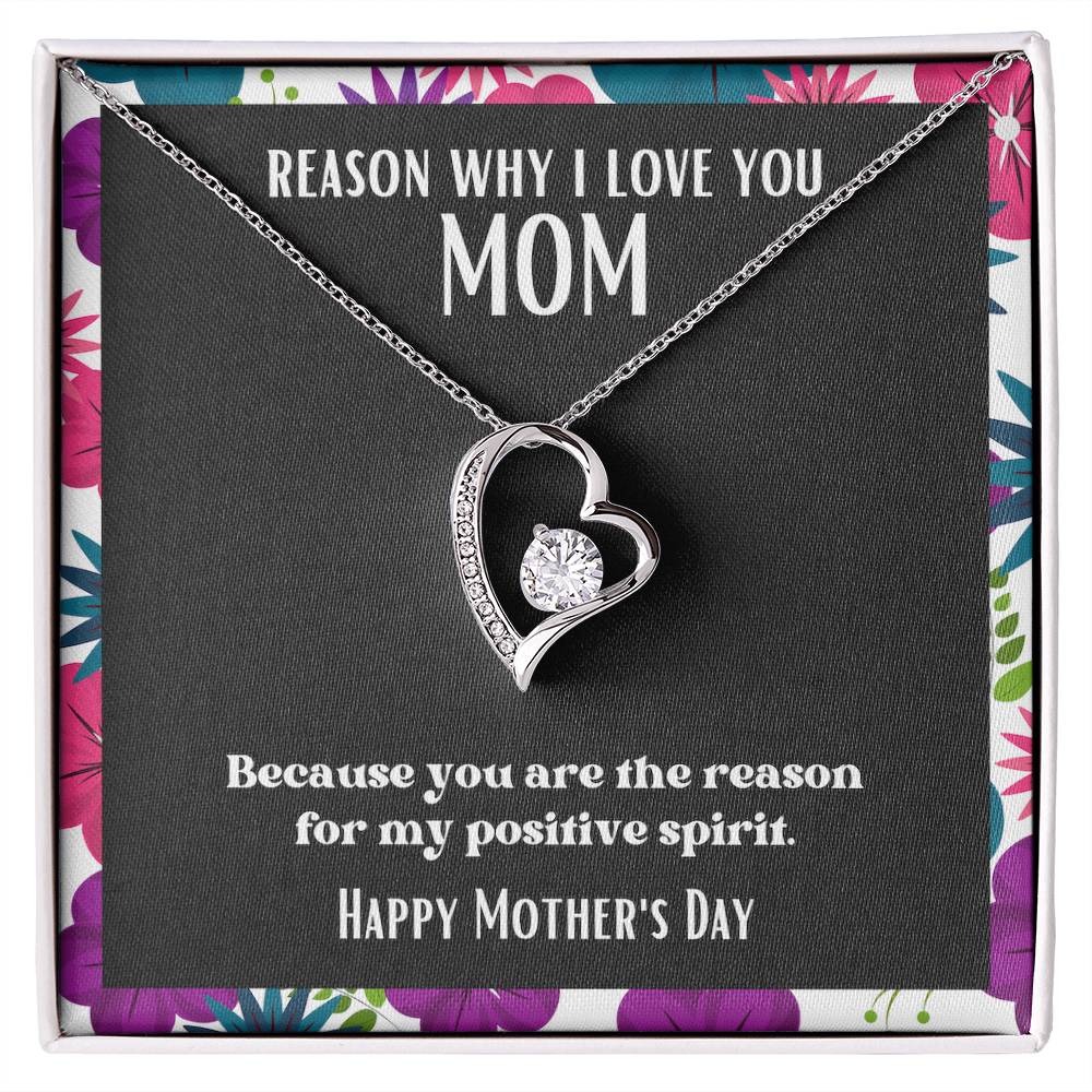 Heart and Stone Pendant Reasons I Love My Mother #15 | Positive messages with Made to Order Jewelry | Positive spirit