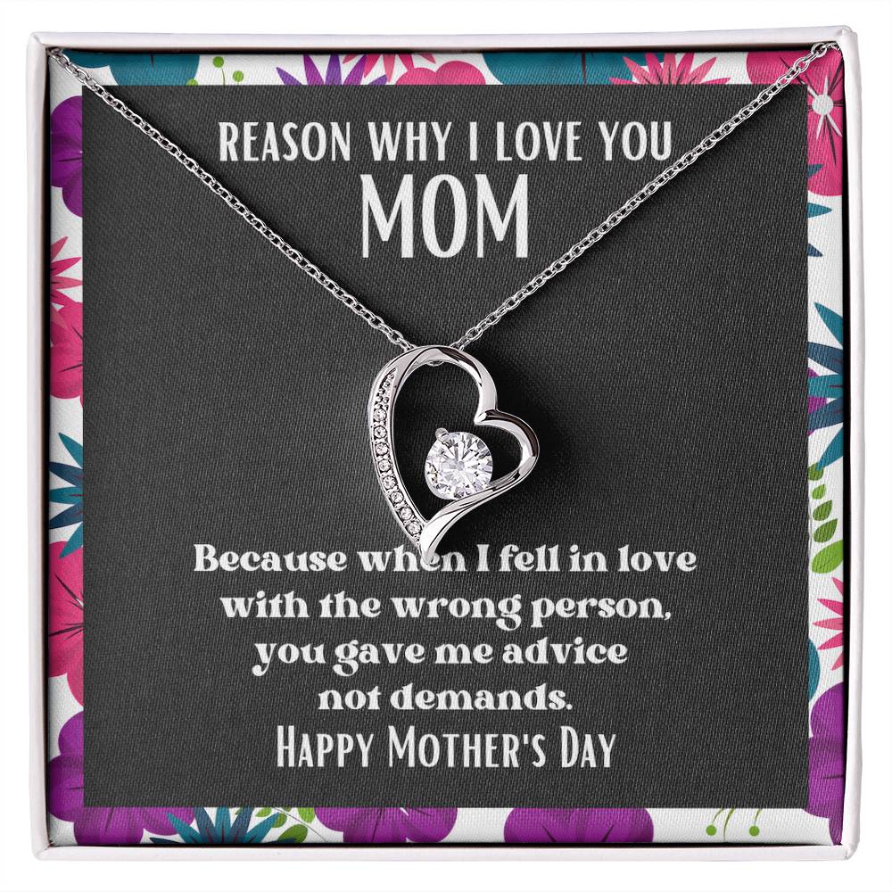 Heart and Stone Pendant Reasons I Love My Mother #13 | Positive messages with Made to Order Jewelry | Advice not demands