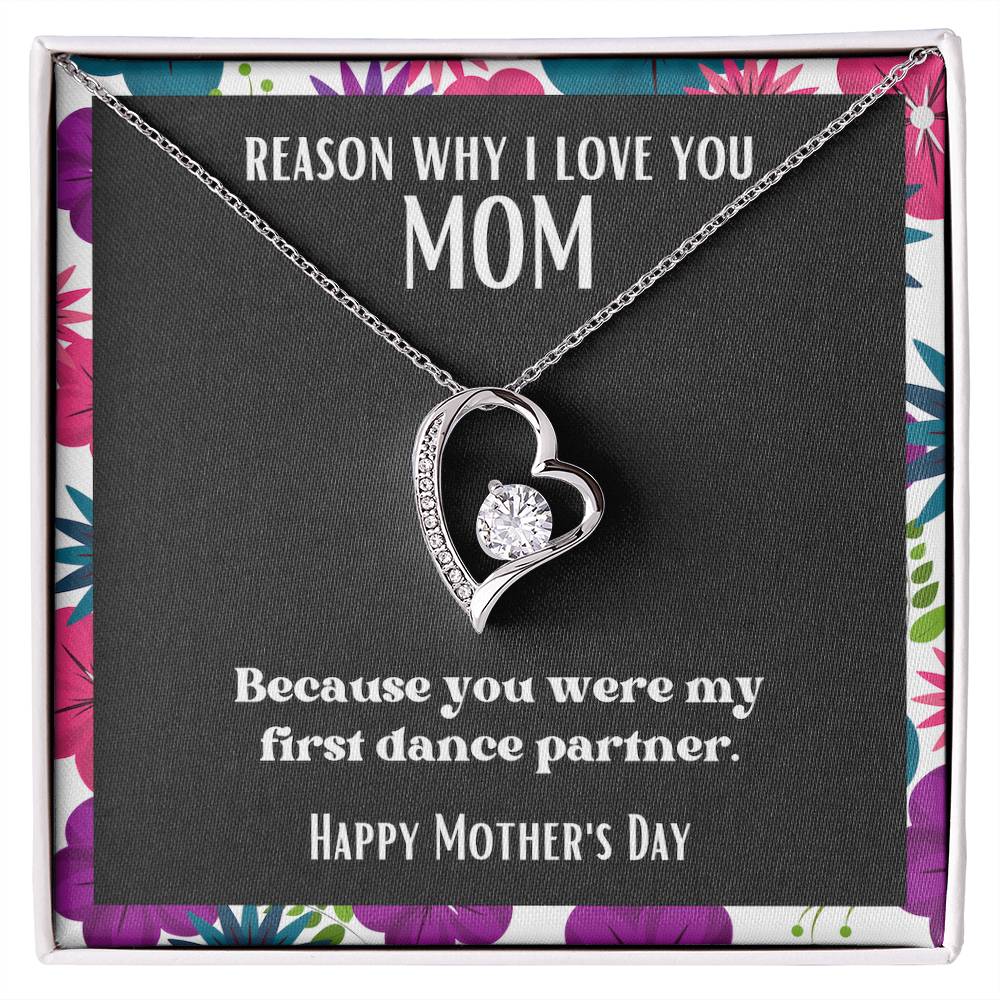Heart and Stone Pendant Reasons I Love My Mother #11 | Positive messages with Made to Order Jewelry | First dance partner