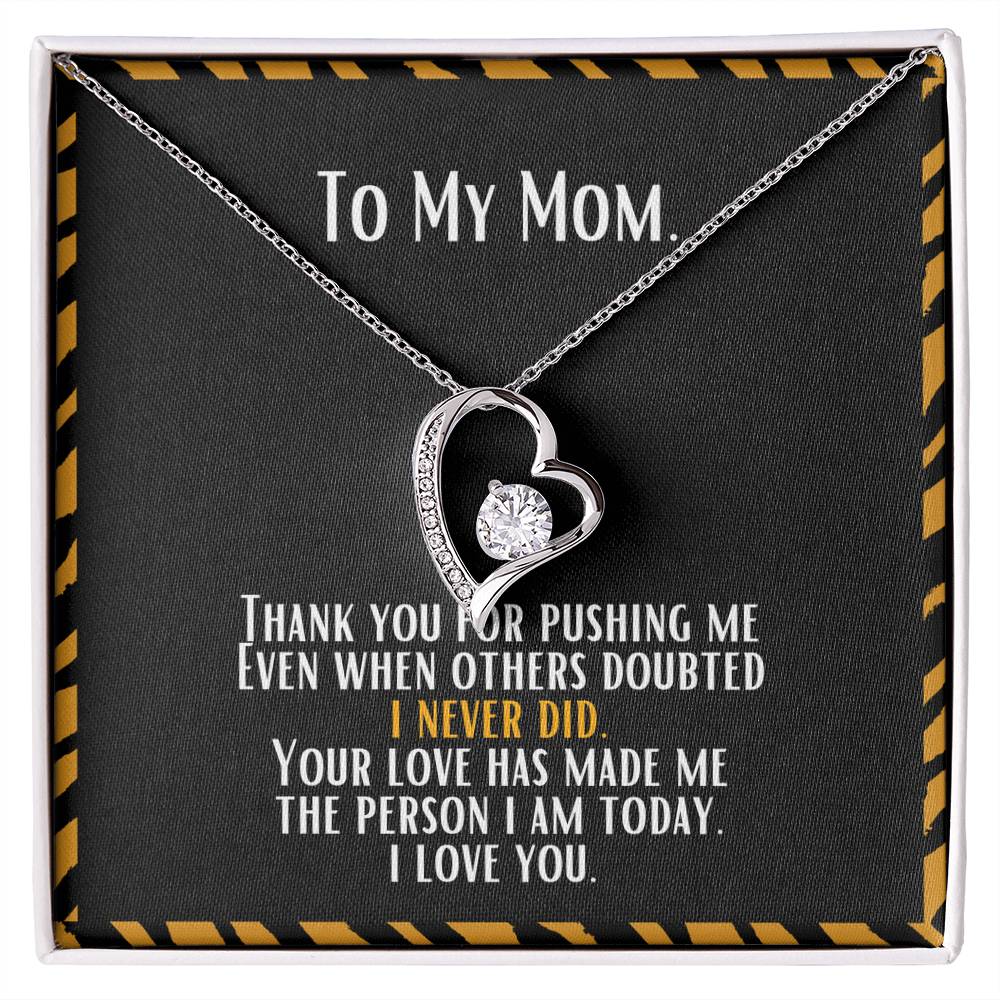 Heart and Stone Pendant For the "Tiger" Mom | Forever Love Necklace | Gratitude Message | Gifts For Mom