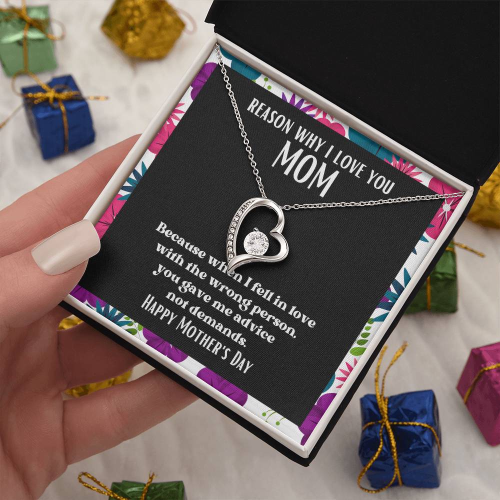 Heart and Stone Pendant Reasons I Love My Mother #13 | Positive messages with Made to Order Jewelry | Advice not demands
