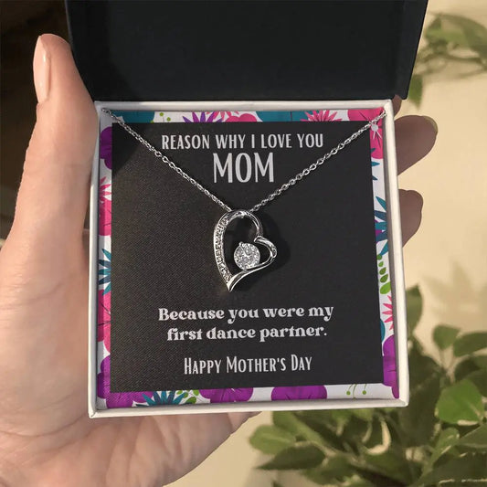 Heart and Stone Pendant Reasons I Love My Mother #11 | Positive messages with Made to Order Jewelry | First dance partner ShineOn Fulfillment