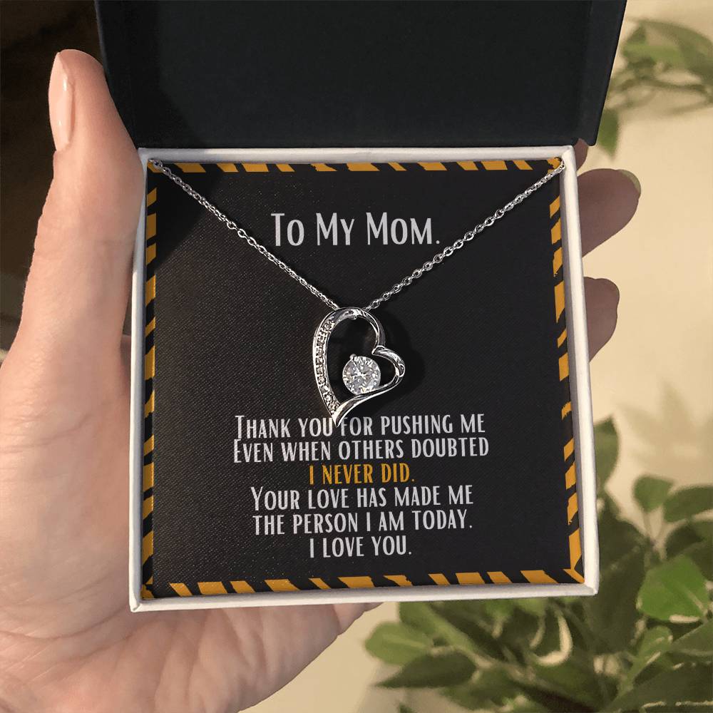 Heart and Stone Pendant For the "Tiger" Mom | Forever Love Necklace | Gratitude Message | Gifts For Mom