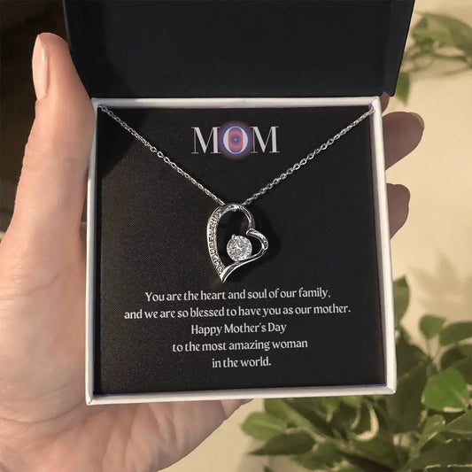 Heart and Stone Pendant for Mom | Heart and Soul of Family Message | Beautiful Jewelry, Awesome Message | Mother's Day ShineOn Fulfillment