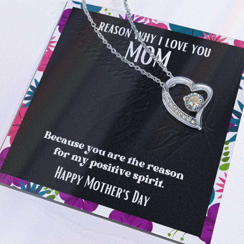 Heart and Stone Pendant Reasons I Love My Mother #15 | Positive messages with Made to Order Jewelry | Positive spirit