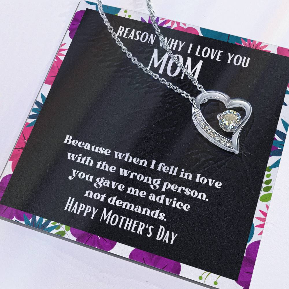 Heart and Stone Pendant Reasons I Love My Mother #13 | Positive messages with Made to Order Jewelry | Advice not demands
