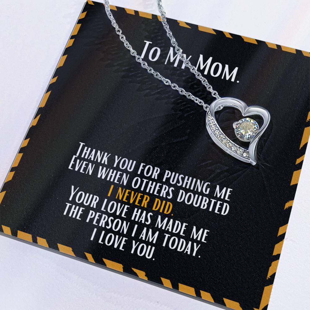 Heart and Stone Pendant For the "Tiger" Mom | Forever Love Necklace | Gratitude Message | Gifts For Mom