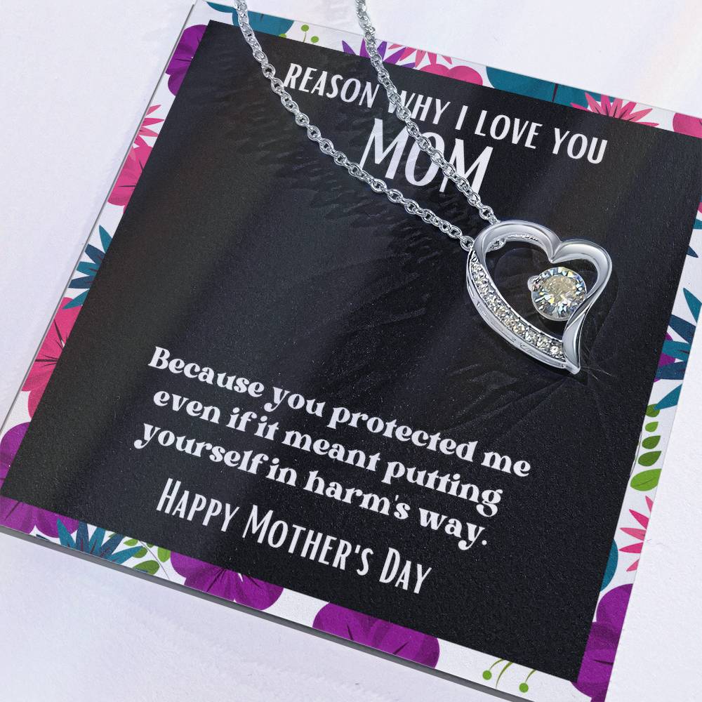 Heart and Stone Pendant Reasons I Love My Mother #14 | Positive messages with Made to Order Jewelry | Protected me