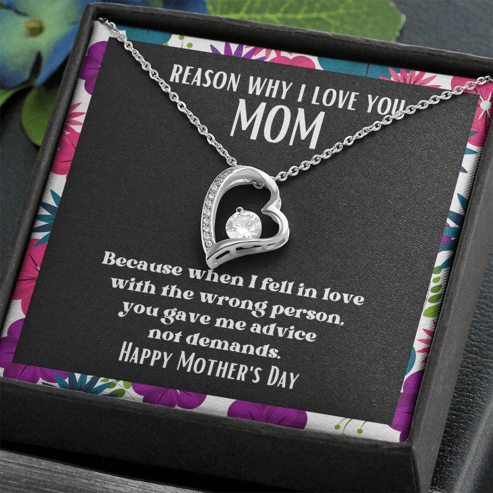 Heart and Stone Pendant Reasons I Love My Mother #13 | Positive messages with Made to Order Jewelry | Advice not demands