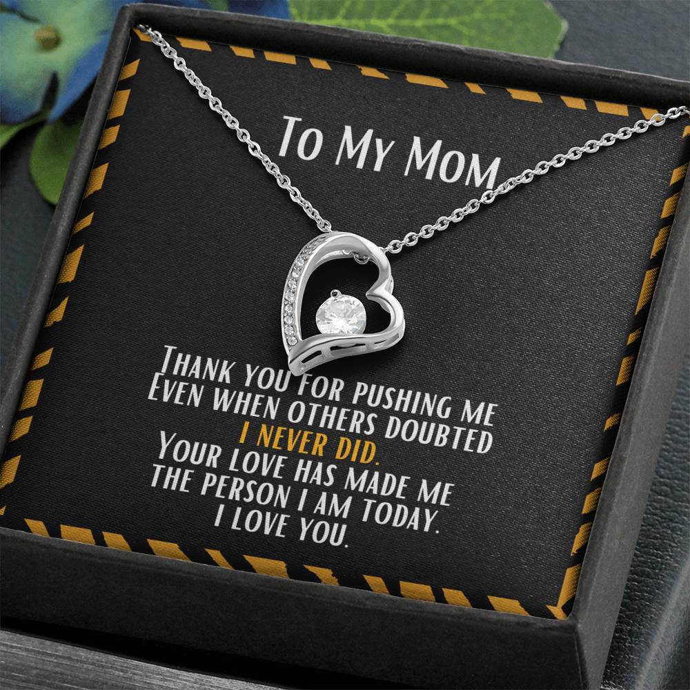 Heart and Stone Pendant For the "Tiger" Mom | Forever Love Necklace | Gratitude Message | Gifts For Mom