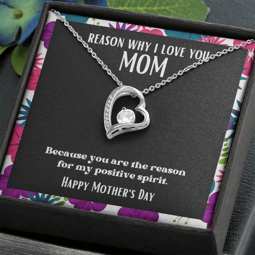 Heart and Stone Pendant Reasons I Love My Mother #15 | Positive messages with Made to Order Jewelry | Positive spirit