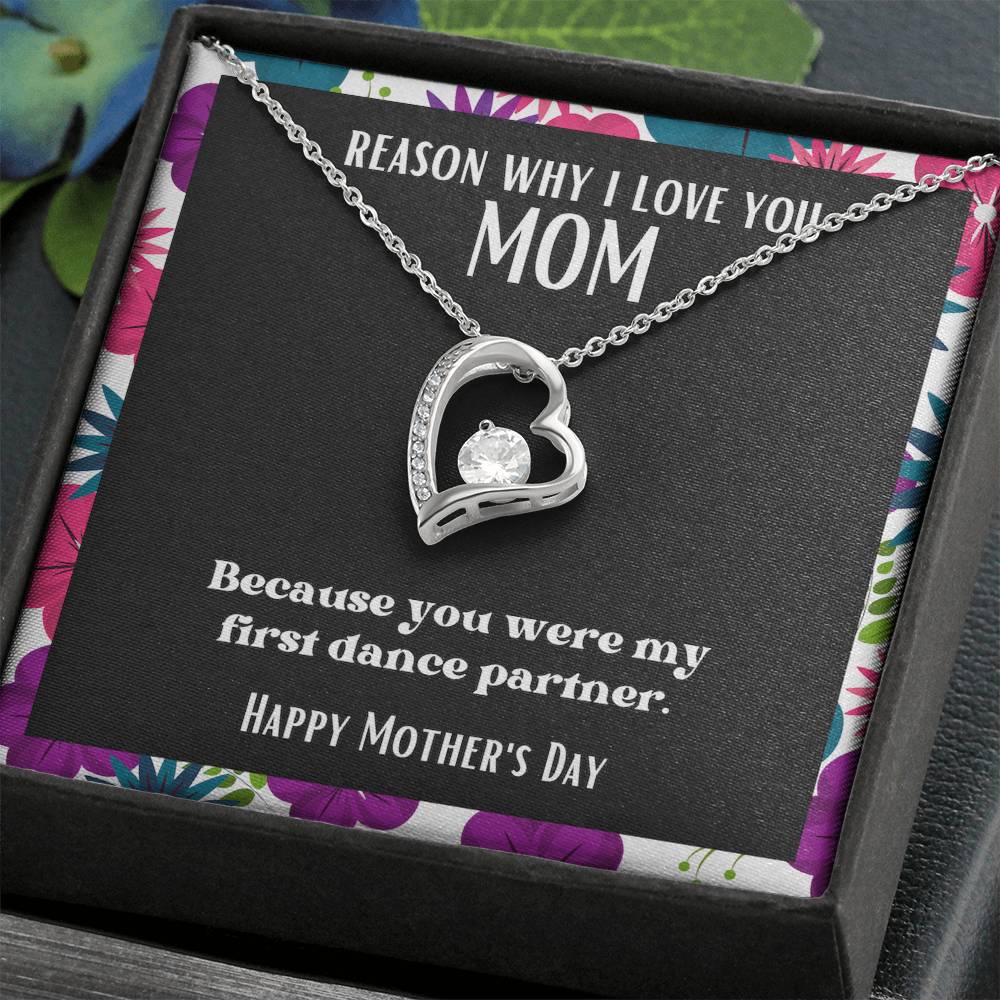Heart and Stone Pendant Reasons I Love My Mother #11 | Positive messages with Made to Order Jewelry | First dance partner