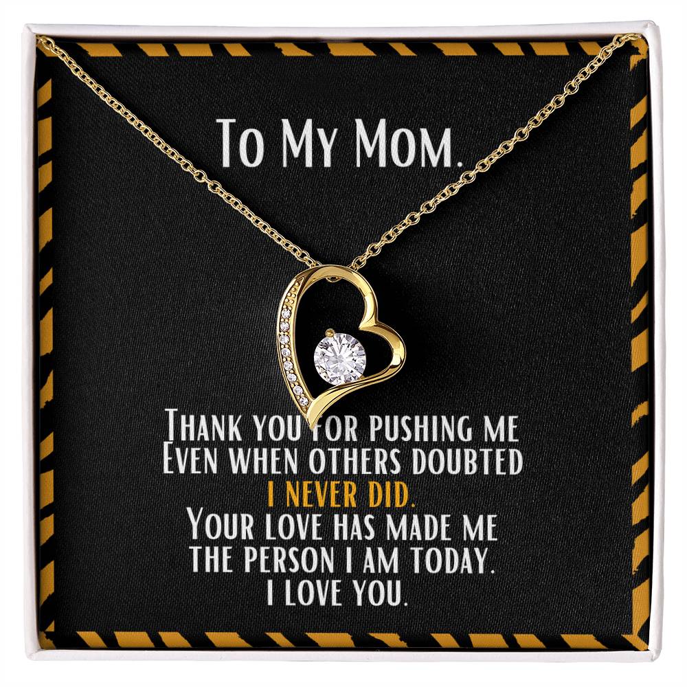 Heart and Stone Pendant For the "Tiger" Mom | Forever Love Necklace | Gratitude Message | Gifts For Mom