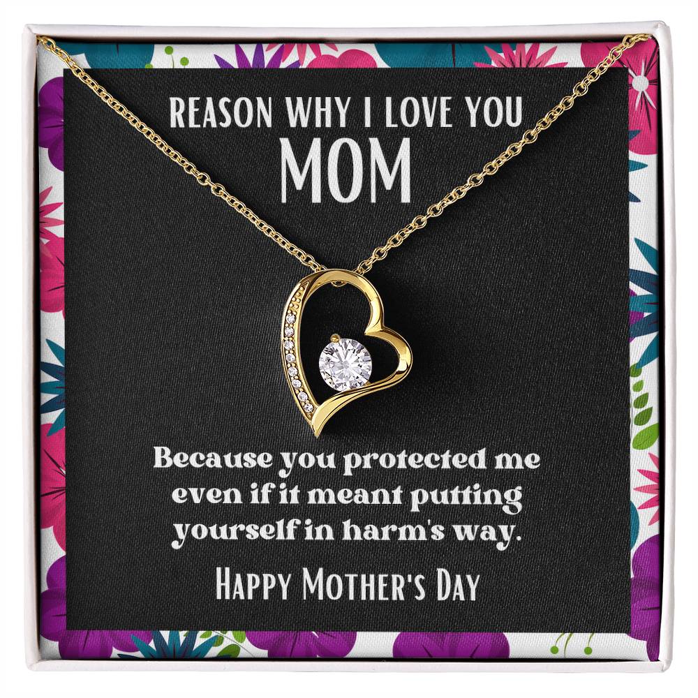 Heart and Stone Pendant Reasons I Love My Mother #14 | Positive messages with Made to Order Jewelry | Protected me
