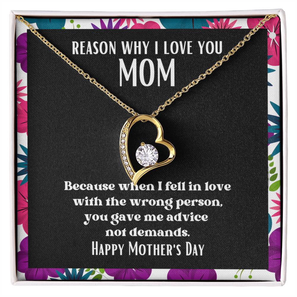 Heart and Stone Pendant Reasons I Love My Mother #13 | Positive messages with Made to Order Jewelry | Advice not demands