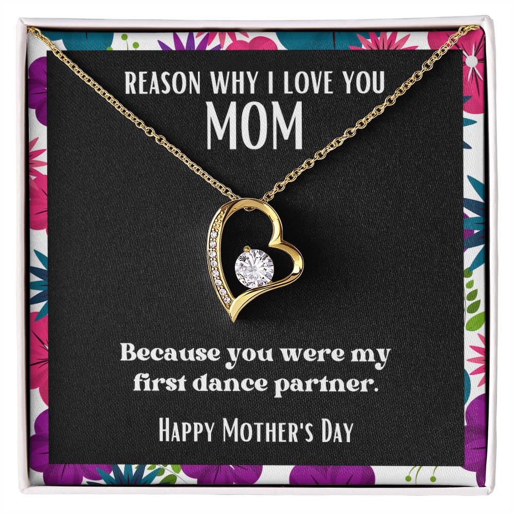 Heart and Stone Pendant Reasons I Love My Mother #11 | Positive messages with Made to Order Jewelry | First dance partner