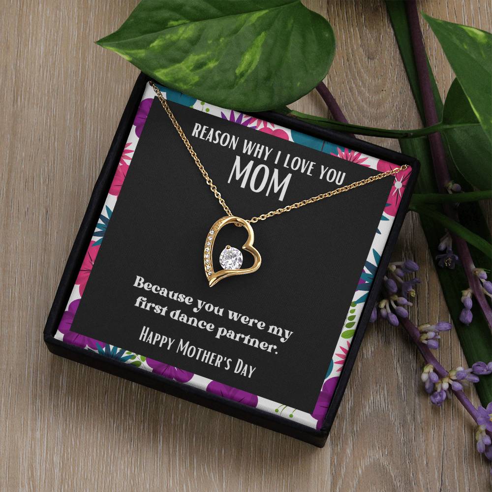 Heart and Stone Pendant Reasons I Love My Mother #11 | Positive messages with Made to Order Jewelry | First dance partner